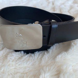 Ralph Lauren Pony Plaque Leather Belt